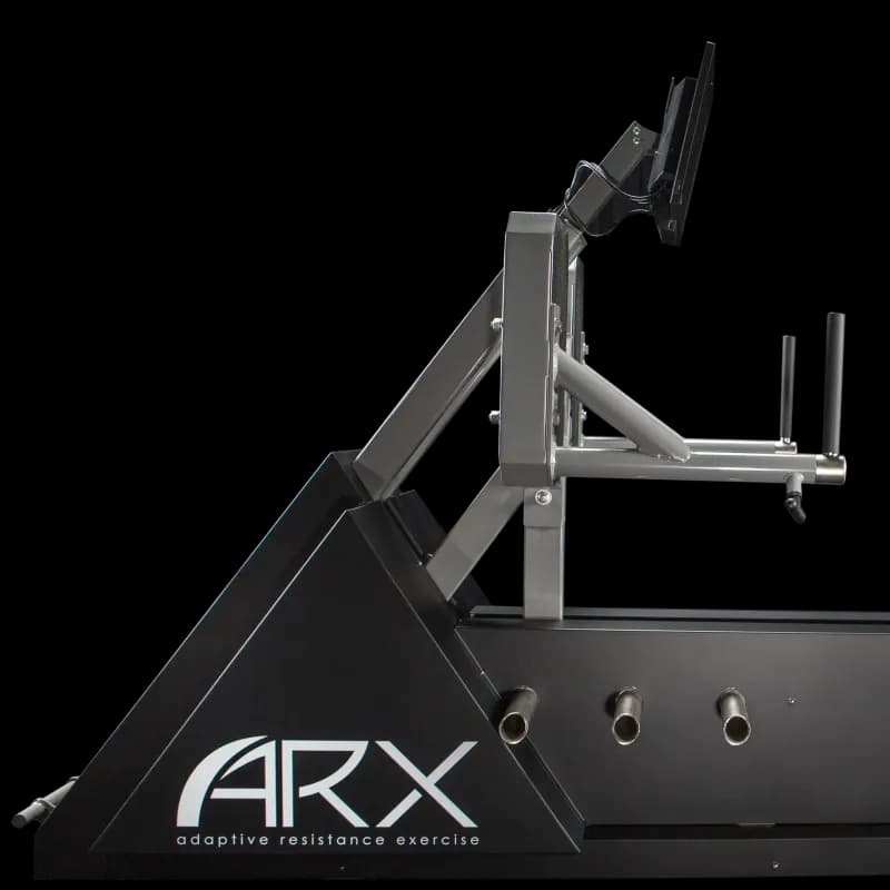 ARX Alpha adaptive resistance machine, guided sled with seat and monitor arm