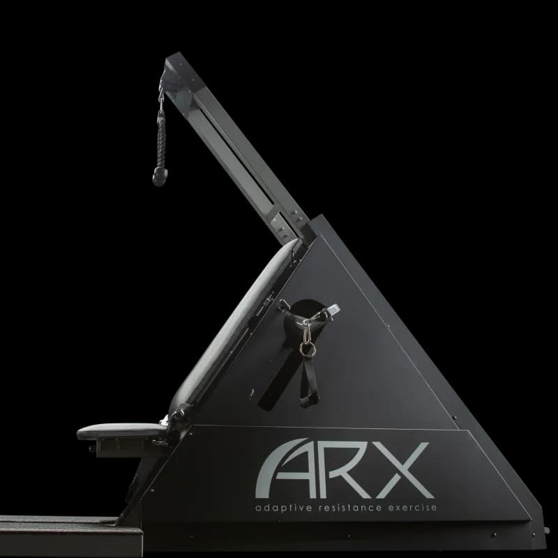 ARX Omni adaptive resistance machine, cable arm with rope attachment and bench