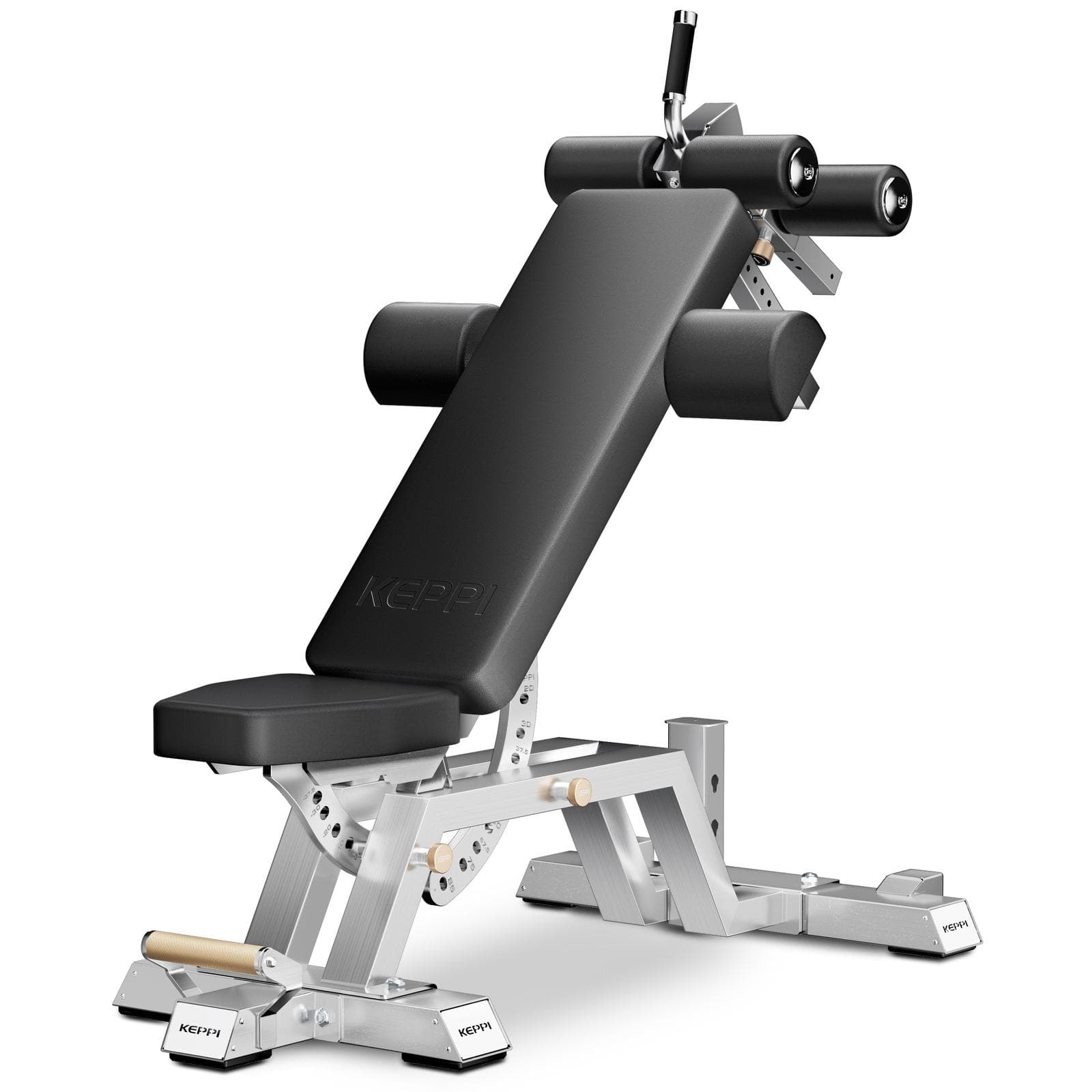 Keppi Bench6000 X adjustable weight bench with a Type 304 stainless steel frame and black self-skinning foam pads