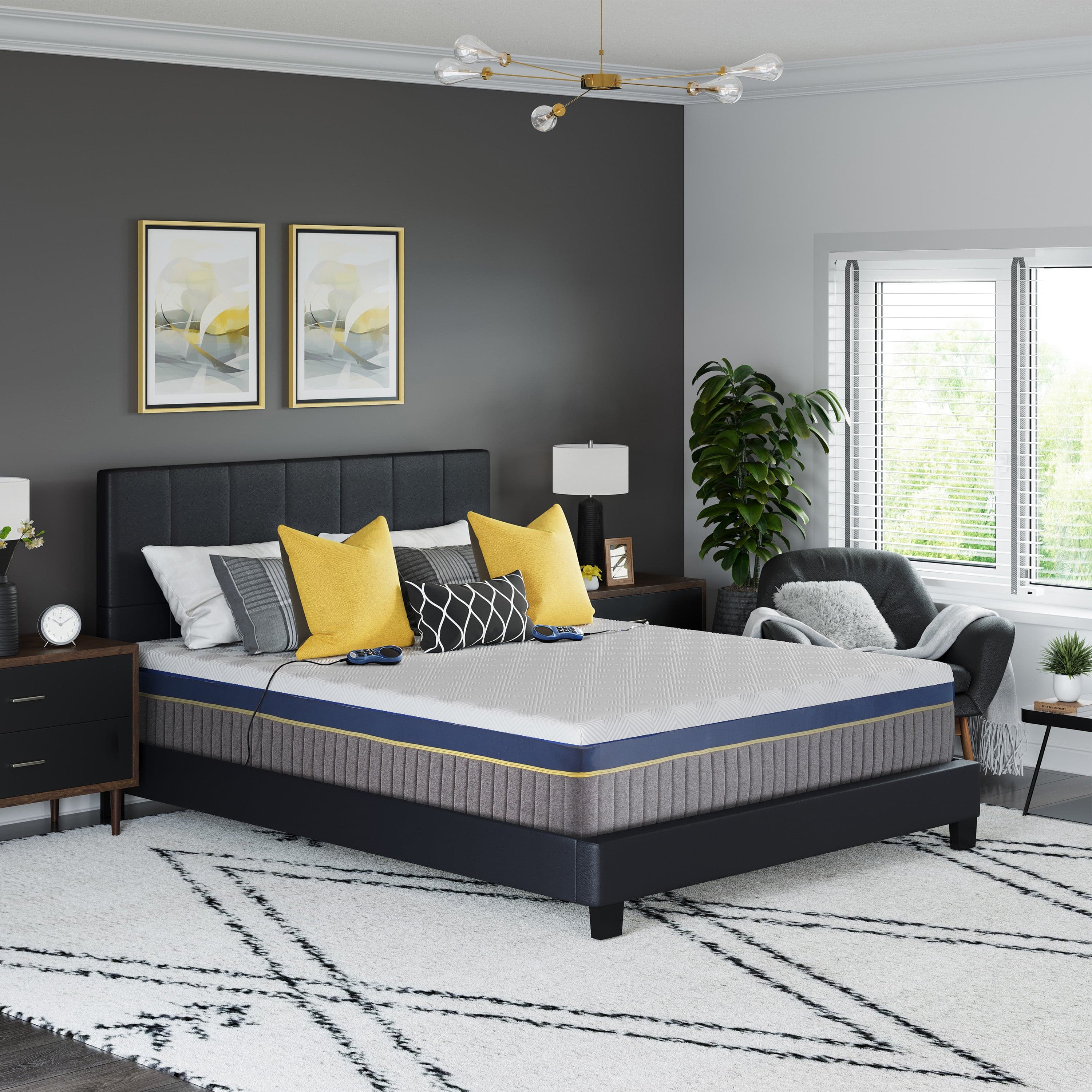 Night Air Beds Ultra 11" 6-Zone Smart Zone Bed mattress, angled view.