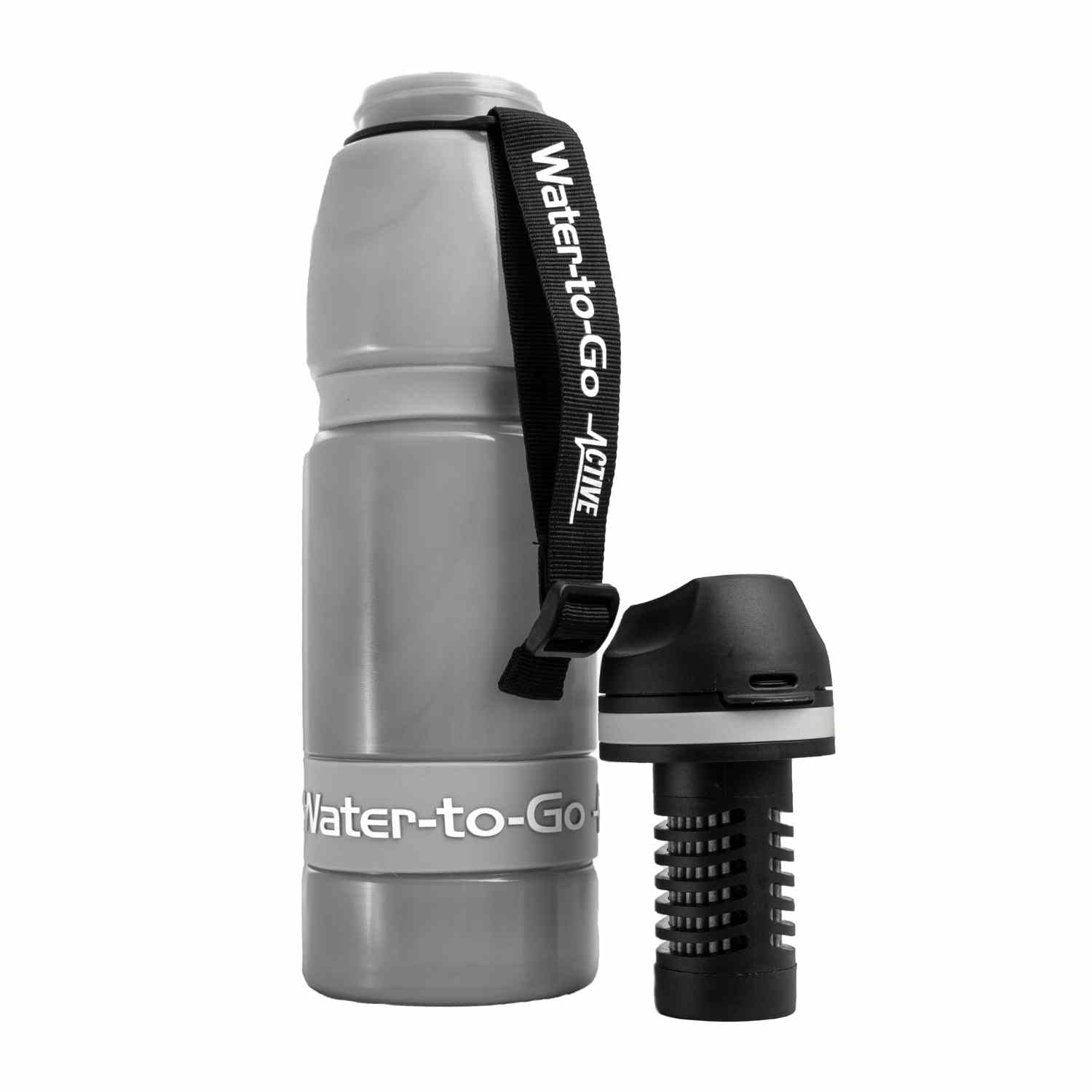 Water-to-Go extra large 1-liter water purifier bottle in black