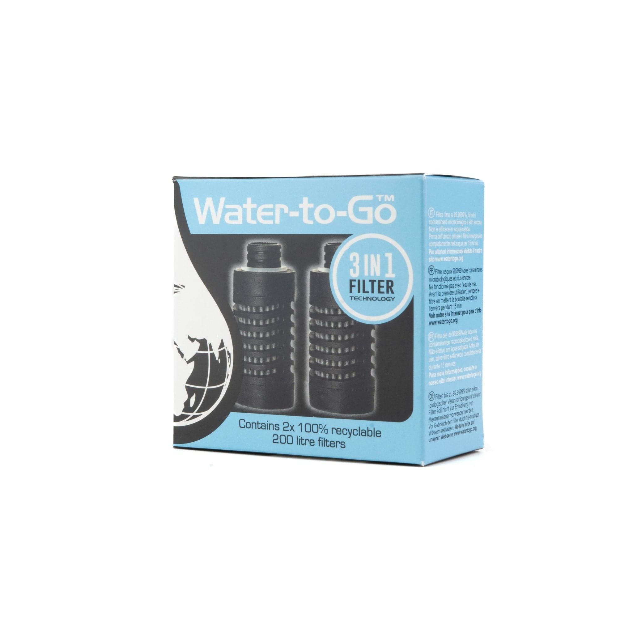 Water-to-Go replacement filter twin pack for all bottle sizes