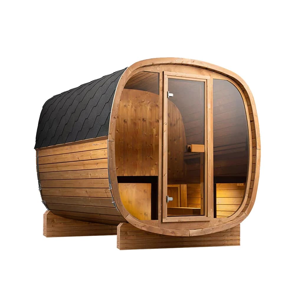 Orivon Auris Two luxury outdoor cedar sauna